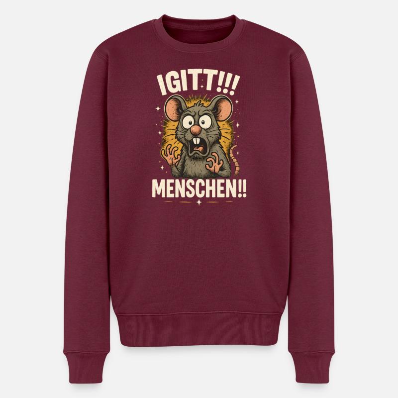 Igitt Menschen - Männer Premium Bio Pullover - Burgunderrot