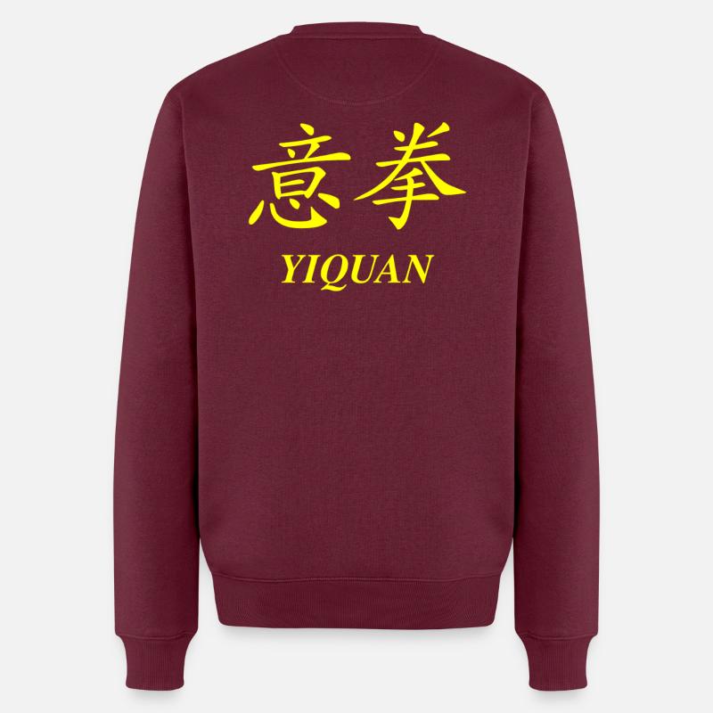 Yiquan Schriftzug - Männer Premium Bio Pullover - Burgunderrot