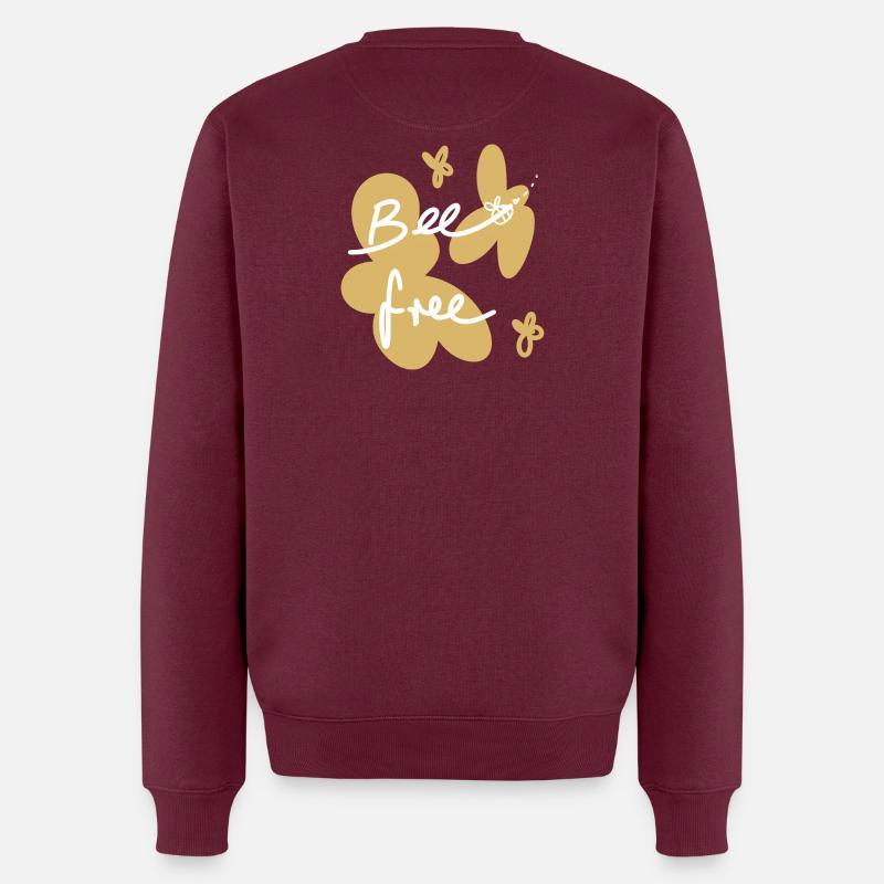 Bee free , Sei frei Biene - Männer Premium Bio Pullover - Burgunderrot