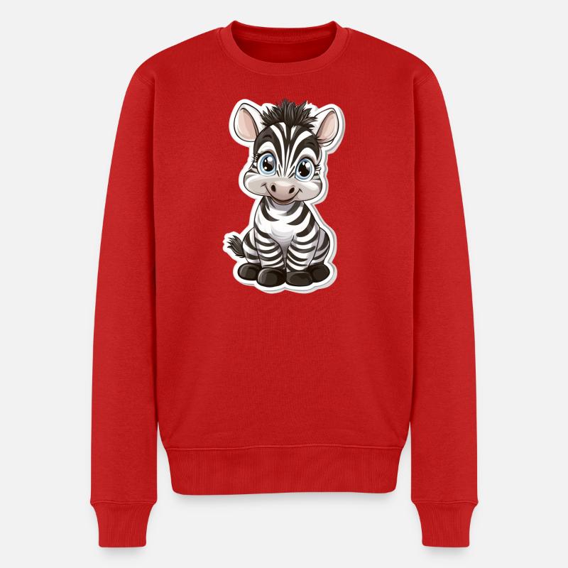 Zebra - Männer Premium Bio Pullover - Rot
