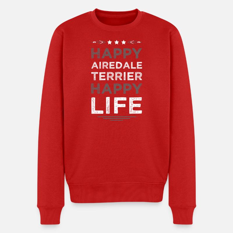 La vie heureuse d’Airedale Terrier - Pull Premium bio Homme - rouge