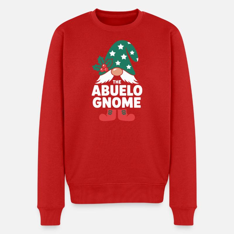 Abuelo Gnome Weihnachten - Männer Premium Bio Pullover - Rot