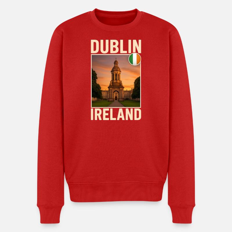 Dublin - Männer Premium Bio Pullover - Rot