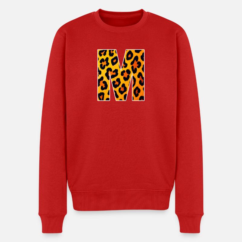 Lettre M du léopard - Pull Premium bio Homme - rouge