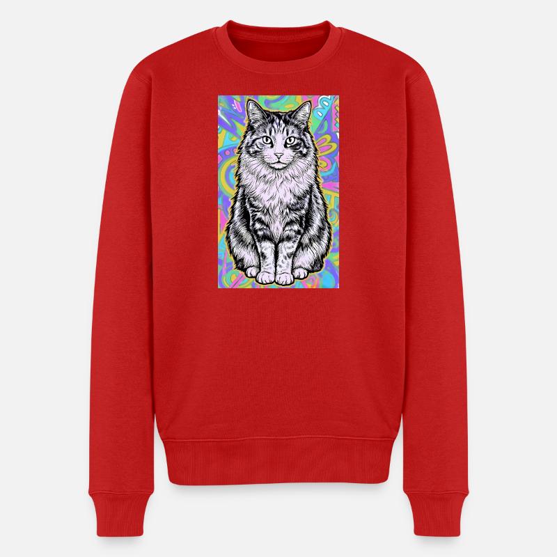chat - Pull Premium bio Homme - rouge