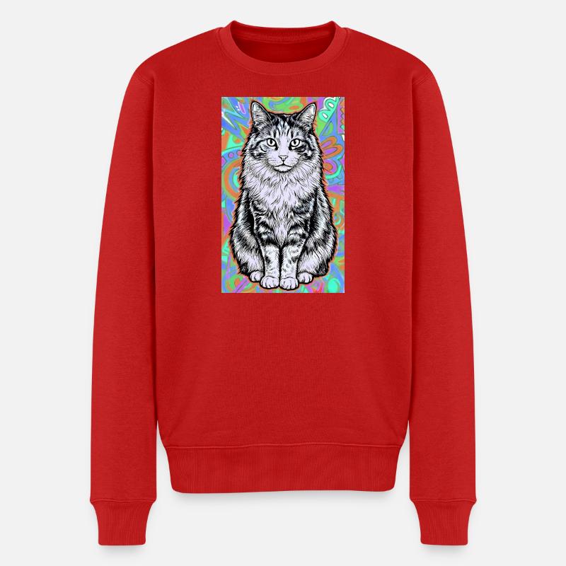 chat - Pull Premium bio Homme - rouge