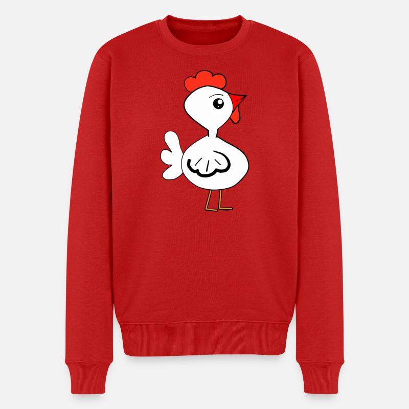 Küken Cartoon-Henne Huhn Kinder - Männer Premium Bio Pullover - Rot