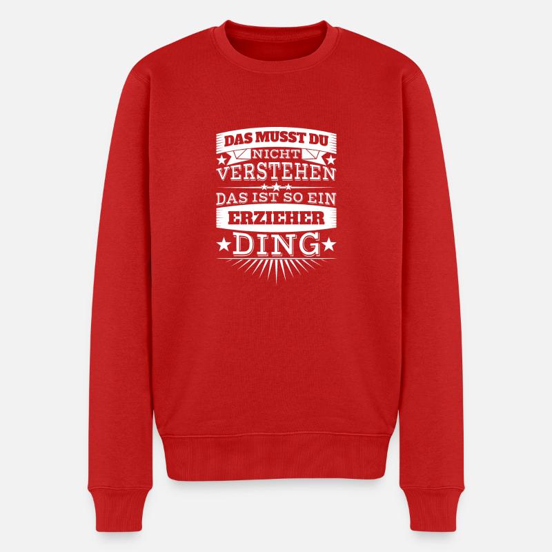 Erzieher - Männer Premium Bio Pullover - Rot