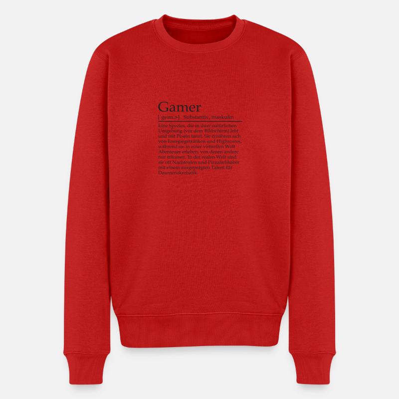 Gamer Duden - Männer Premium Bio Pullover - Rot