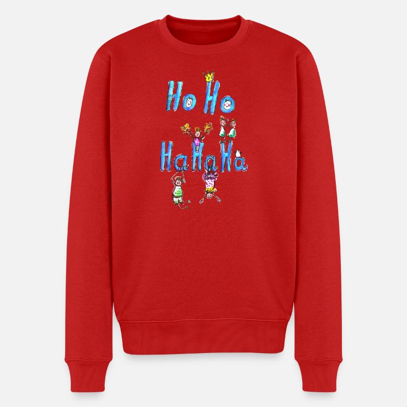 Hoho Hahaha - Männer Premium Bio Pullover - Rot