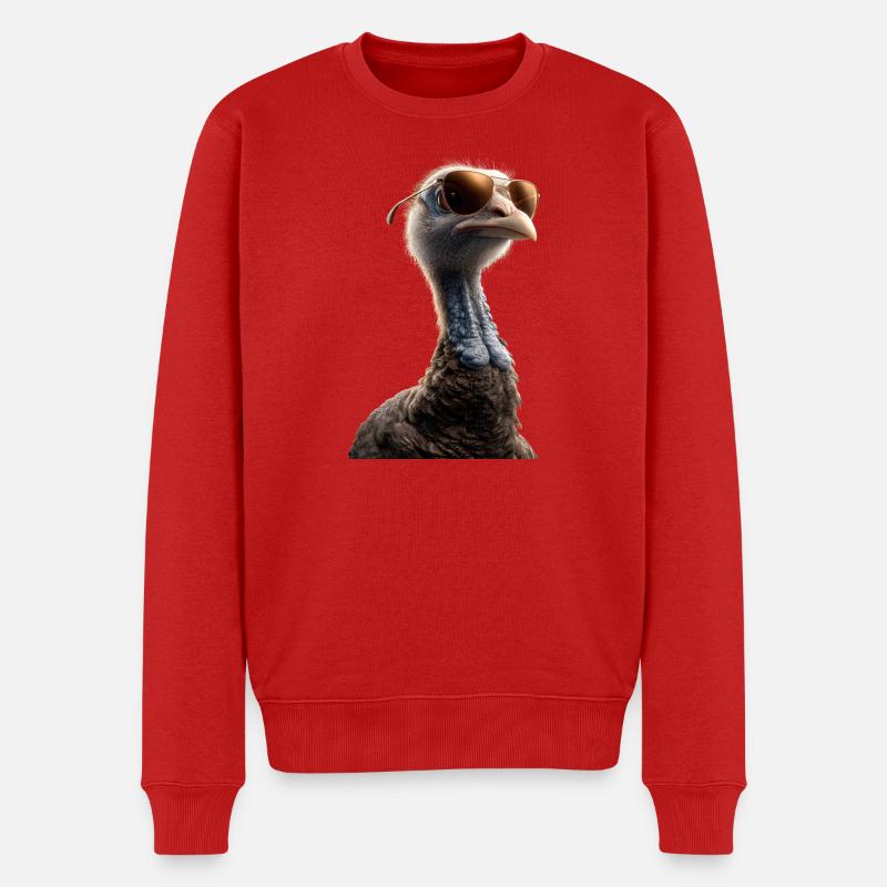 Dinde Poules Oiseaux Dinde - Pull Premium bio Homme - rouge