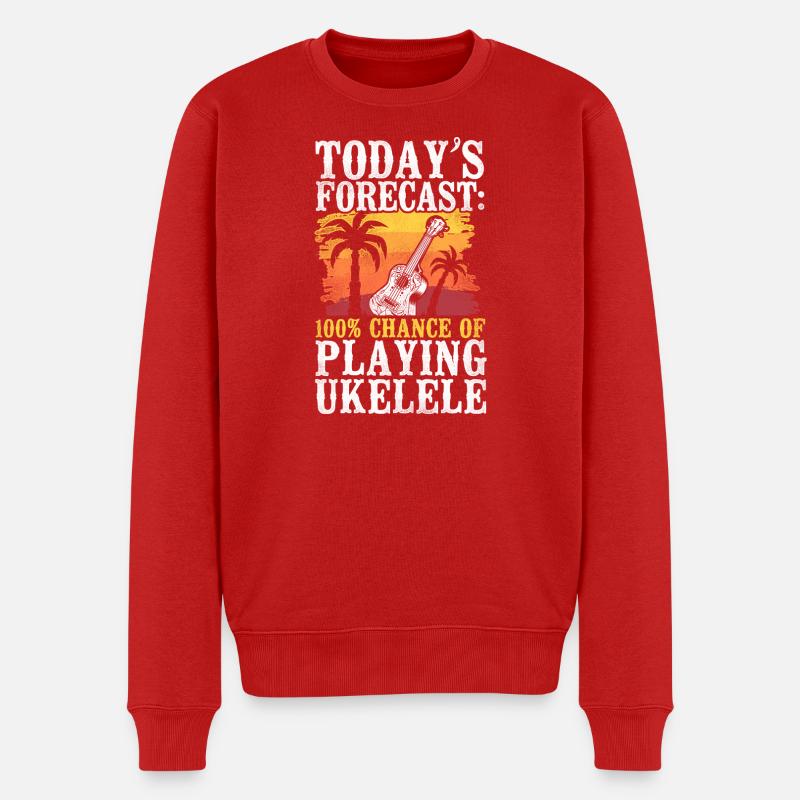 Hawaiian Ukulele Uke Today's - Männer Premium Bio Pullover - Rot