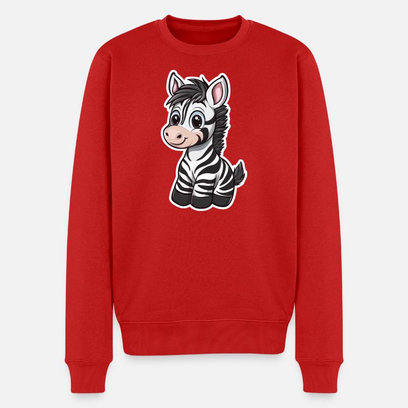 Zebra - Männer Premium Bio Pullover - Rot
