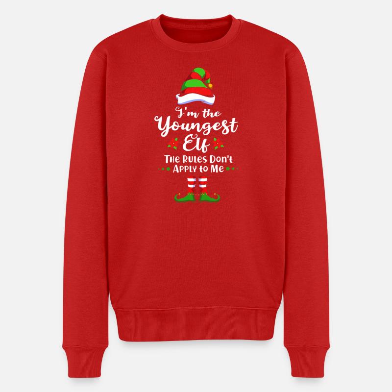 Elfe Elf Weihnachtsgeschenk Sohn Bruder - Männer Premium Bio Pullover - Rot