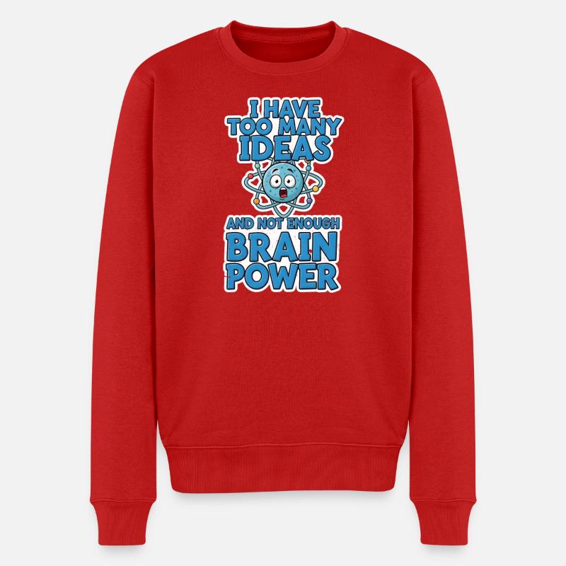 Brain Power Comic Shirt Geschenk - Männer Premium Bio Pullover - Rot