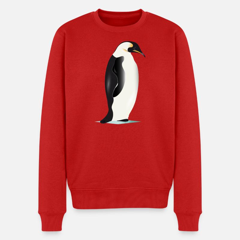 Élégant pingouin graphique sur glace - Pull Premium bio Homme - rouge