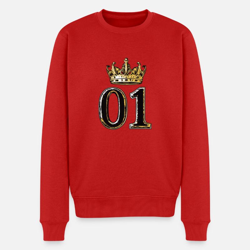1 Couronne de chiffres - Pull Premium bio Homme - rouge