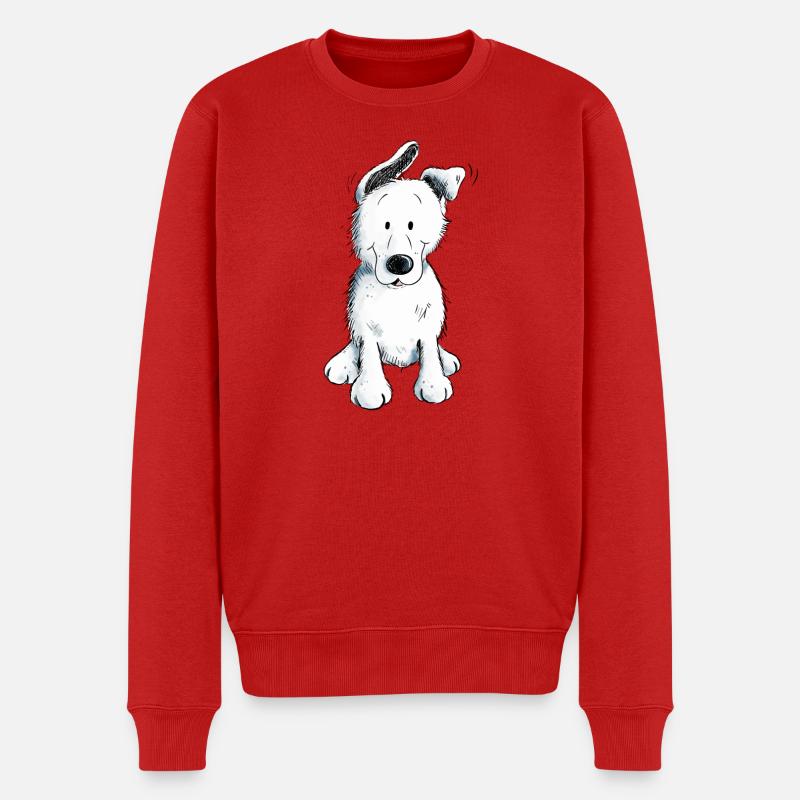Weißer Schäferhund | Schweizer Schäferhund - Männer Premium Bio Pullover - Rot