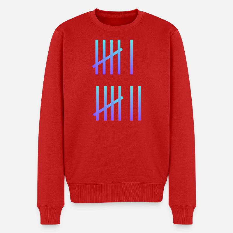 SIX SEVEN Meme - Männer Premium Bio Pullover - Rot