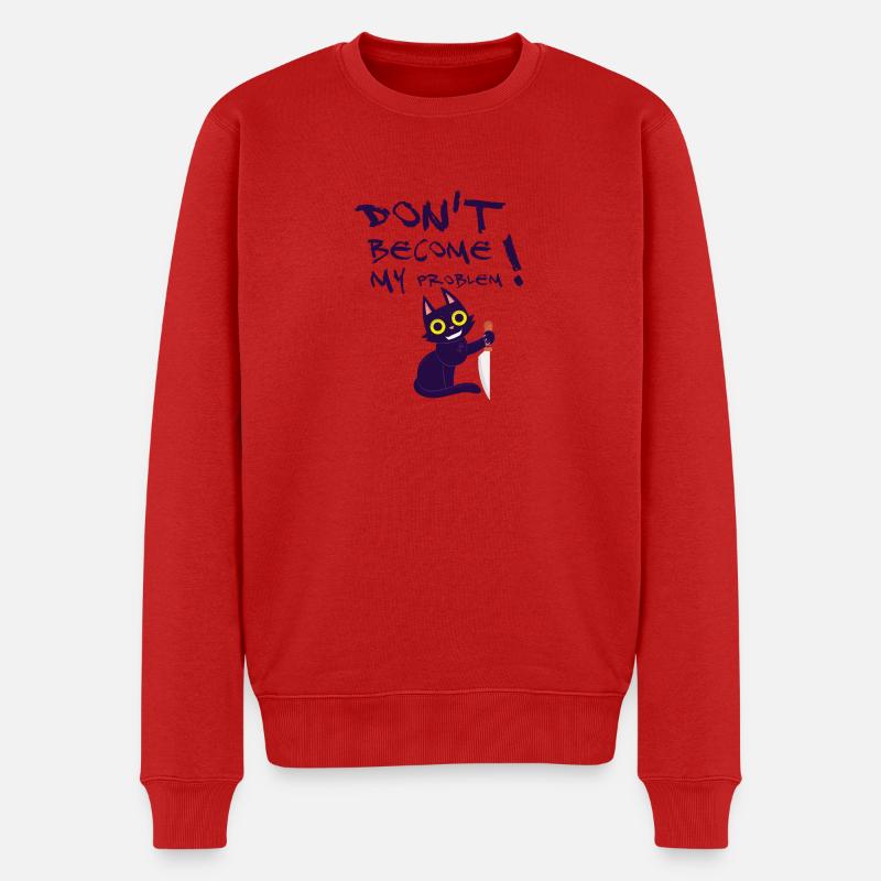 chat flippant - Pull Premium bio Homme - rouge