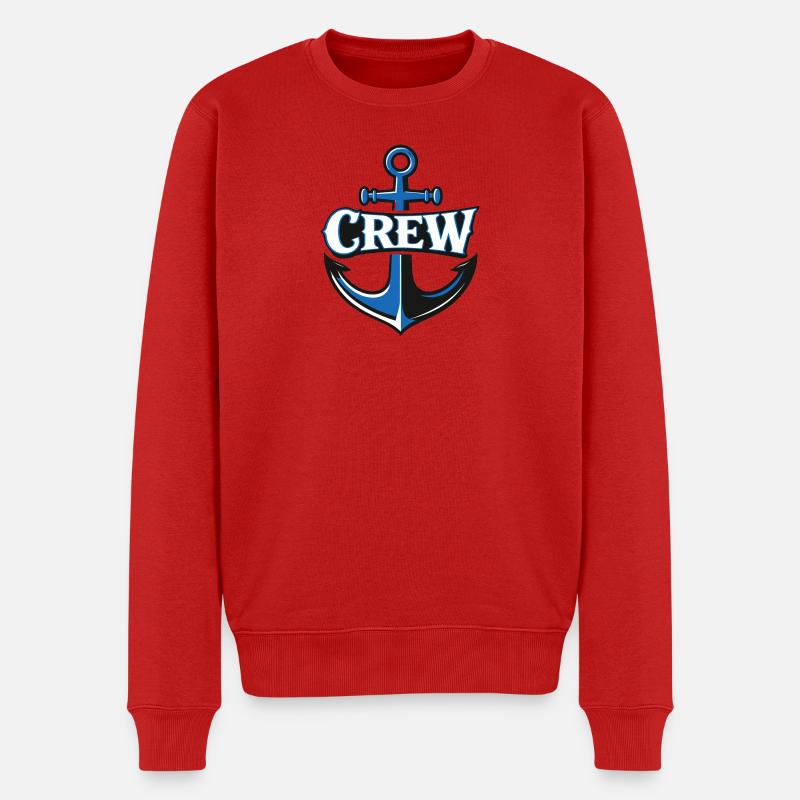 Anker Crew Logo - Männer Premium Bio Pullover - Rot