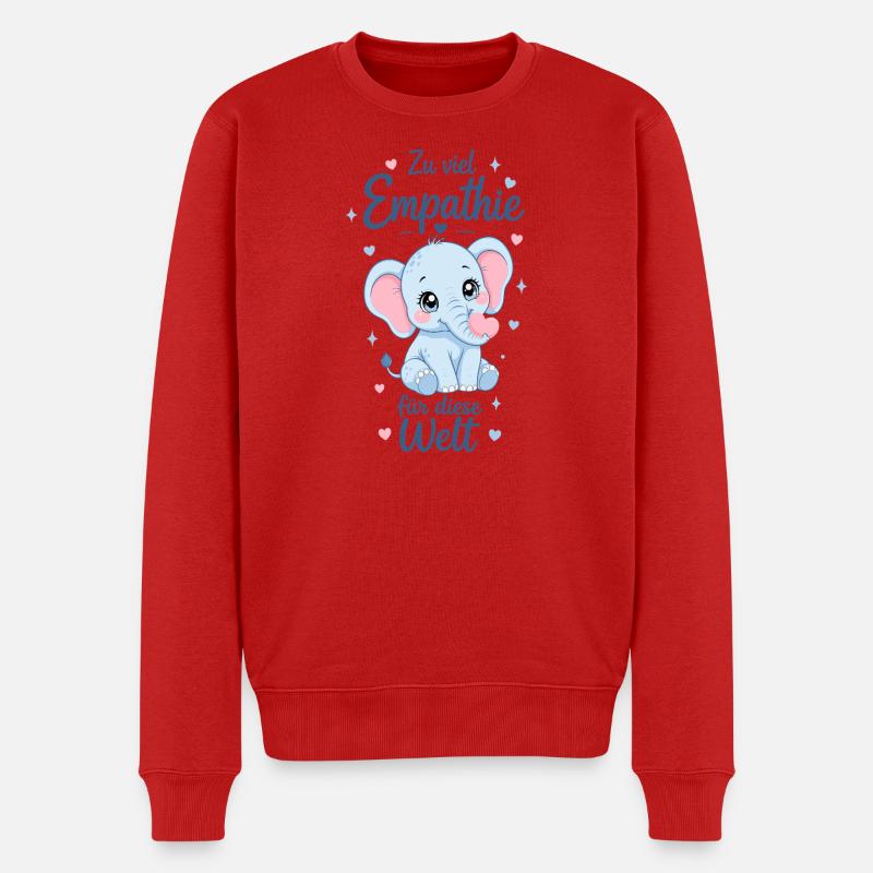 Empathie Elefant Geschenk - Männer Premium Bio Pullover - Rot