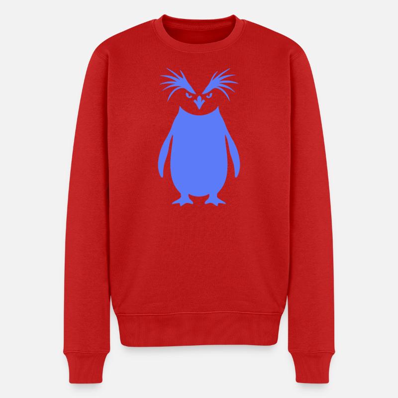 Minimalistischer Kaiserpinguin Silhouette Kunst - Männer Premium Bio Pullover - Rot