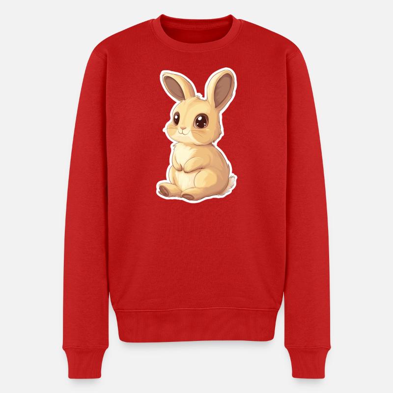 Hase - Männer Premium Bio Pullover - Rot