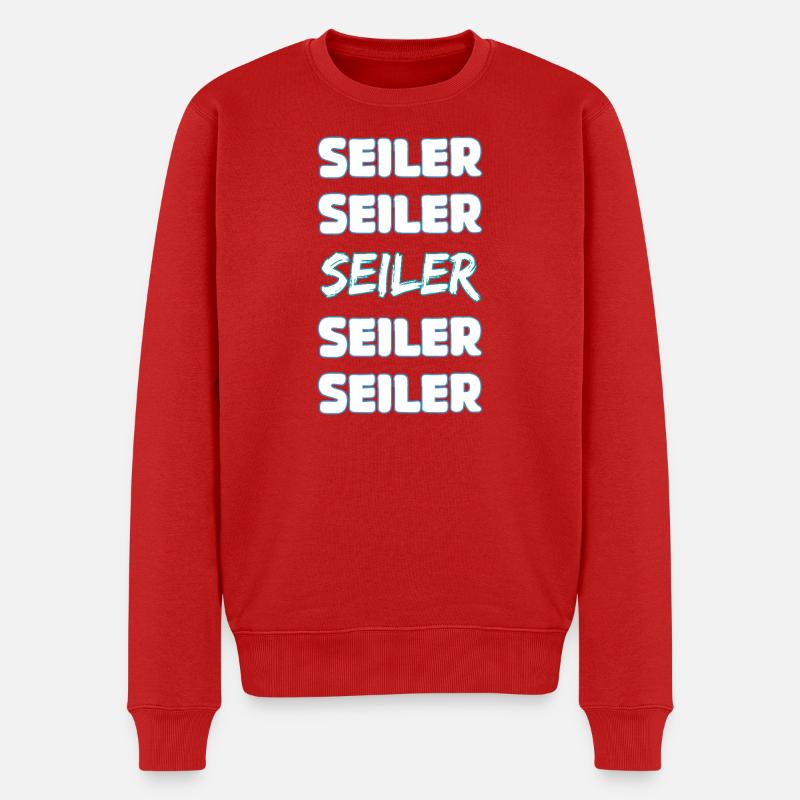 Job Seiler - Männer Premium Bio Pullover - Rot