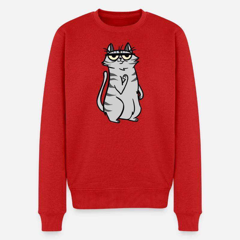 Katze Katzen - Männer Premium Bio Pullover - Rot