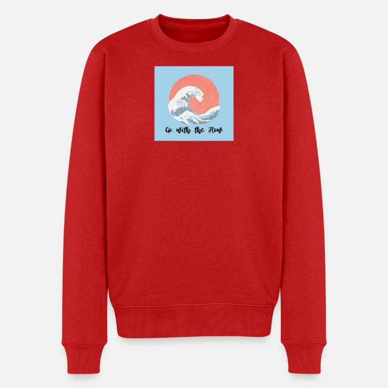 Meereswellen mit Motivationsspruch - Männer Premium Bio Pullover - Rot