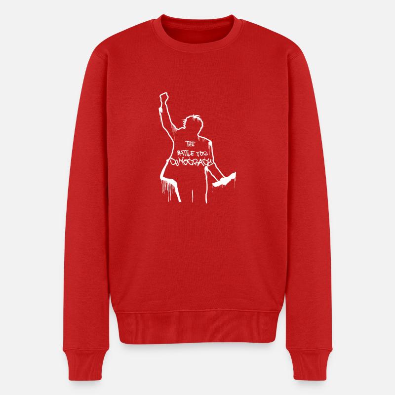 bernie the battle for democracy - Männer Premium Bio Pullover - Rot
