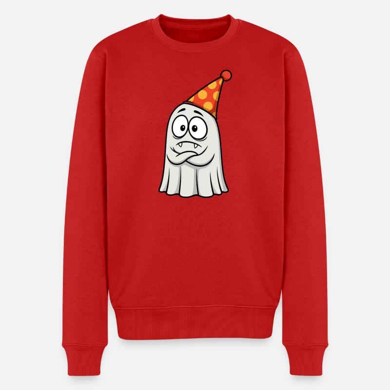 Griesgrämiger Geist mit Partyhut - Männer Premium Bio Pullover - Rot