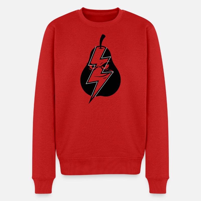 Blitzbirne Wortwitz Geistesblitz Klugscheißer  - Männer Premium Bio Pullover - Rot