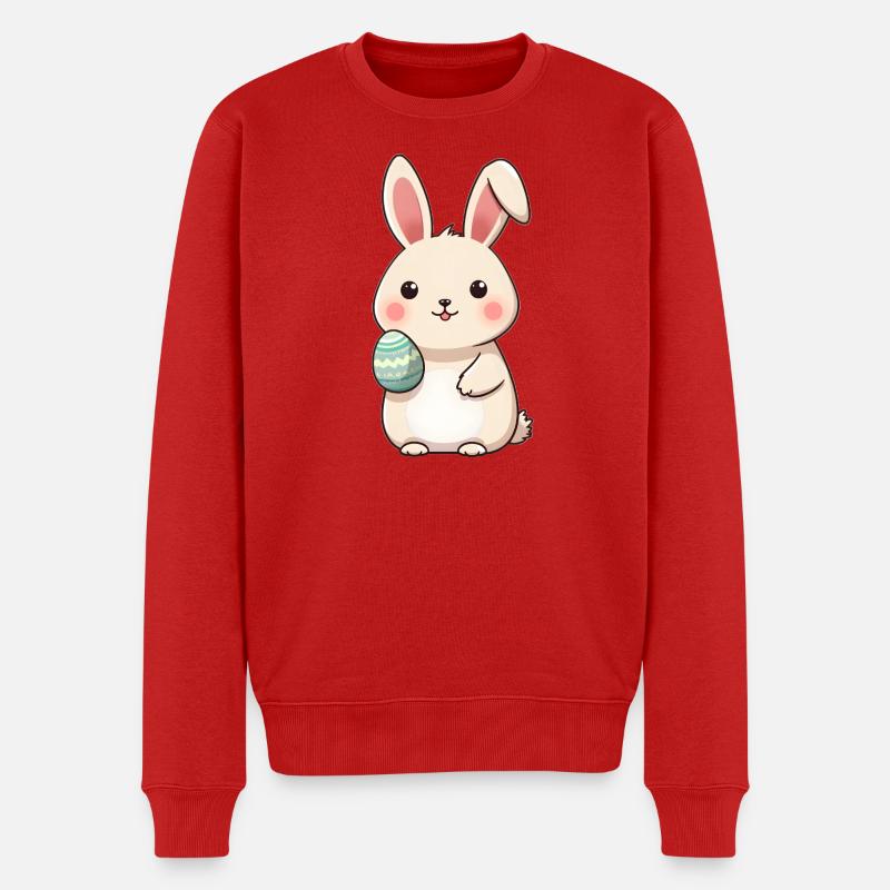 Osterhase - Männer Premium Bio Pullover - Rot