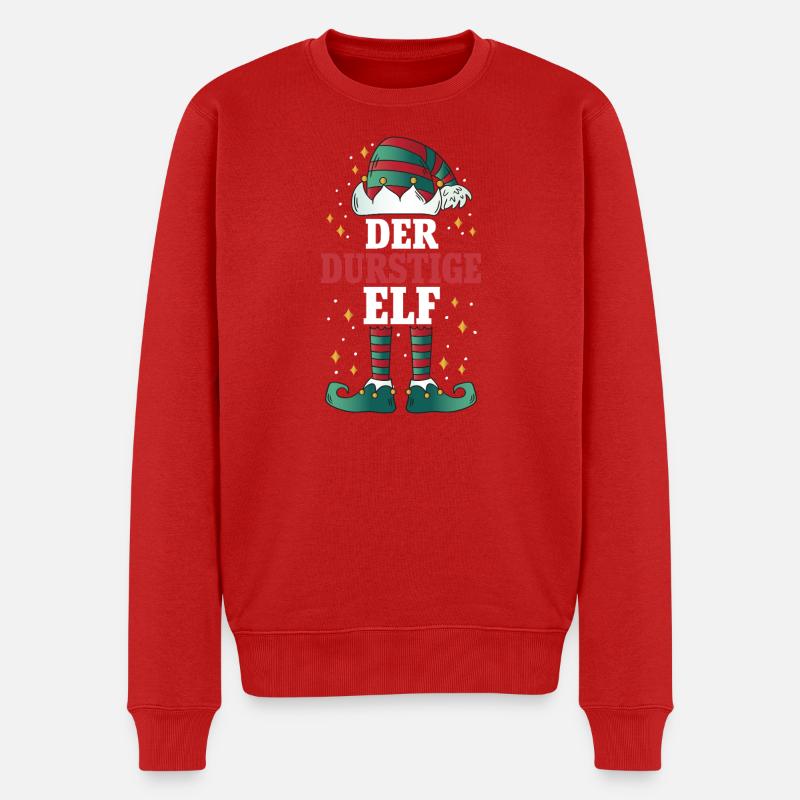 Noël L’Elfe assoiffé - Pull Premium bio Homme - rouge