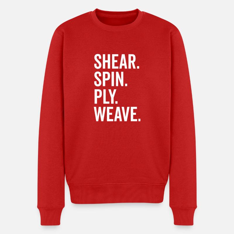 Scher-Spin-Ply-Gewebe - Männer Premium Bio Pullover - Rot