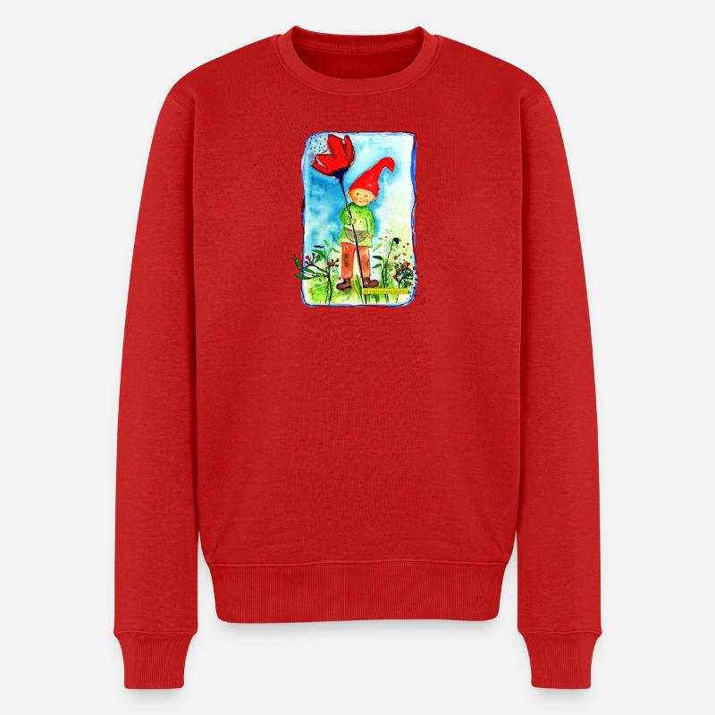 Zwerg - Männer Premium Bio Pullover - Rot