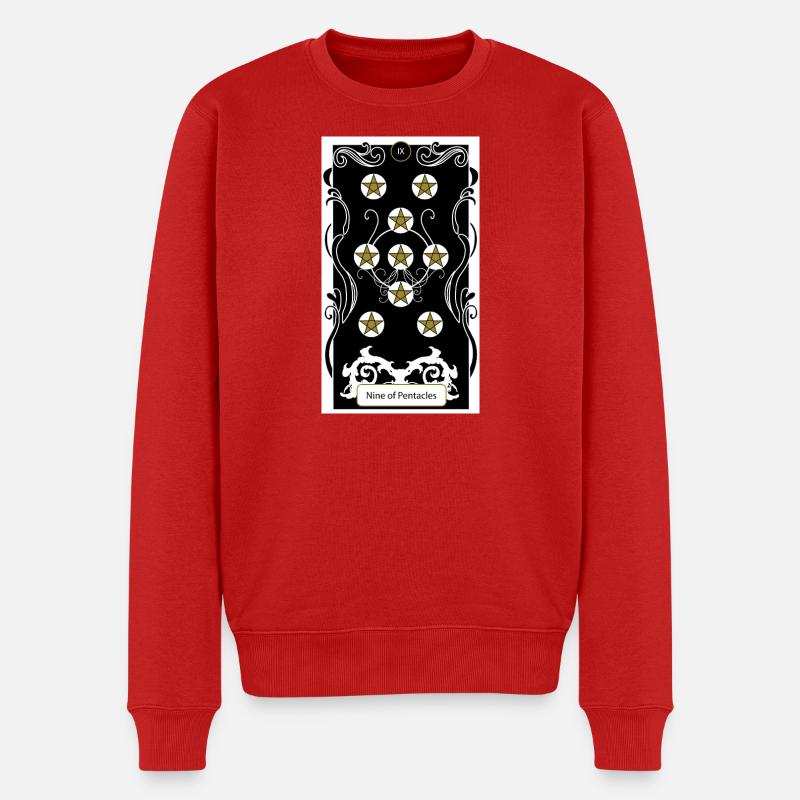 Neun des Pentakels - Männer Premium Bio Pullover - Rot