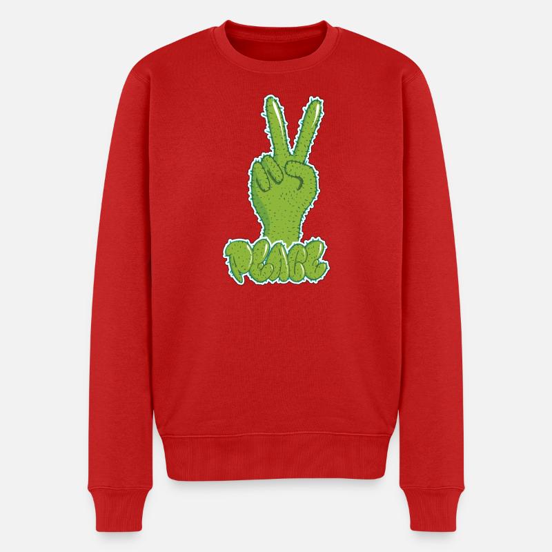 Graffiti Peace - Männer Premium Bio Pullover - Rot