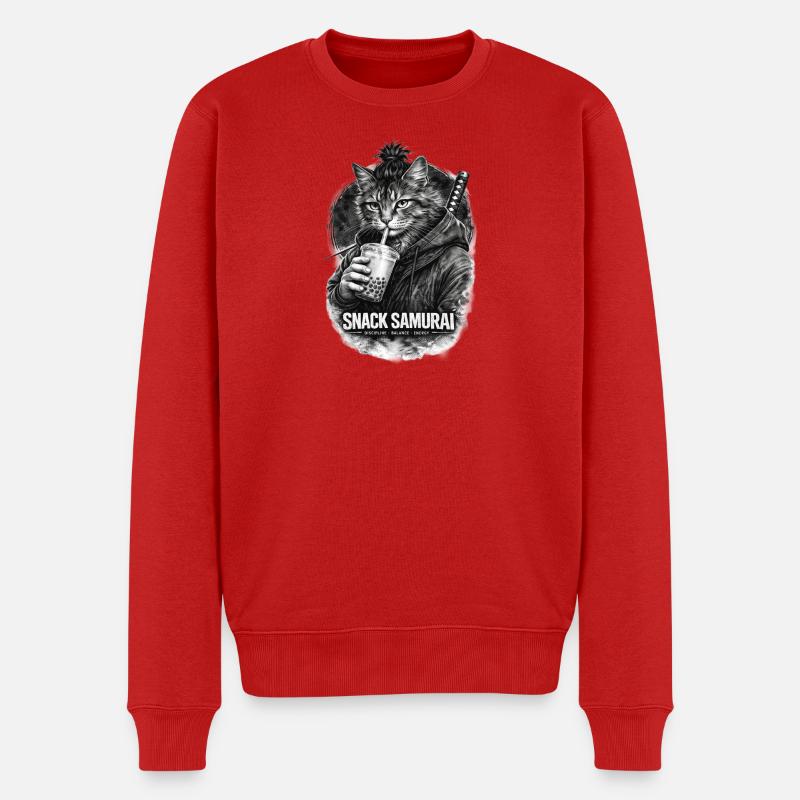 Snack Samurai Cat I - Pull Premium bio Homme - rouge