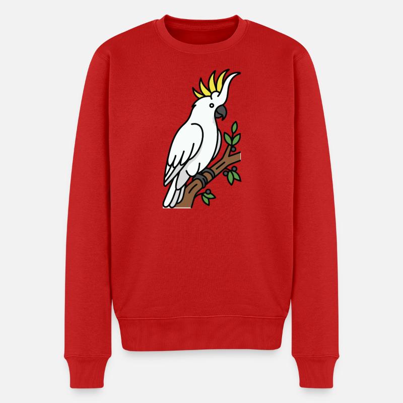 Australischer Vogelkakadu - Männer Premium Bio Pullover - Rot
