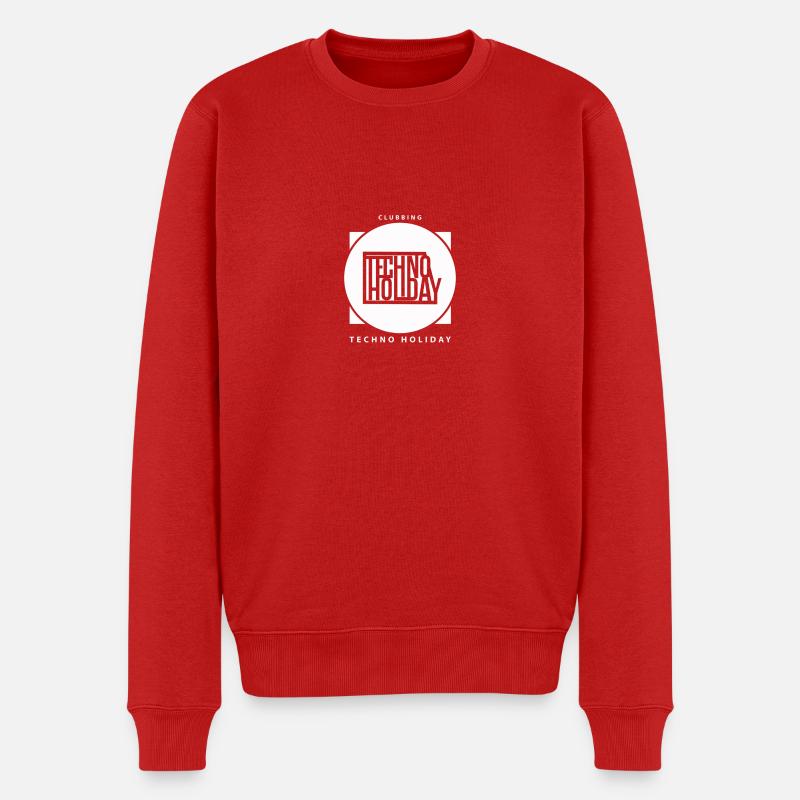 logo_techno_holiday_2017_blanco - Männer Premium Bio Pullover - Rot