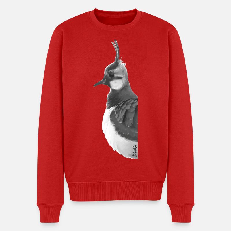 Portrait de vanneau huppé - Pull Premium bio Homme - rouge