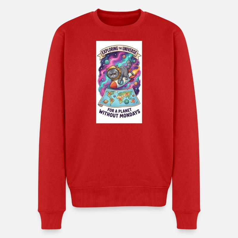 À un jet de pierre à travers l’univers - Pull Premium bio Homme - rouge