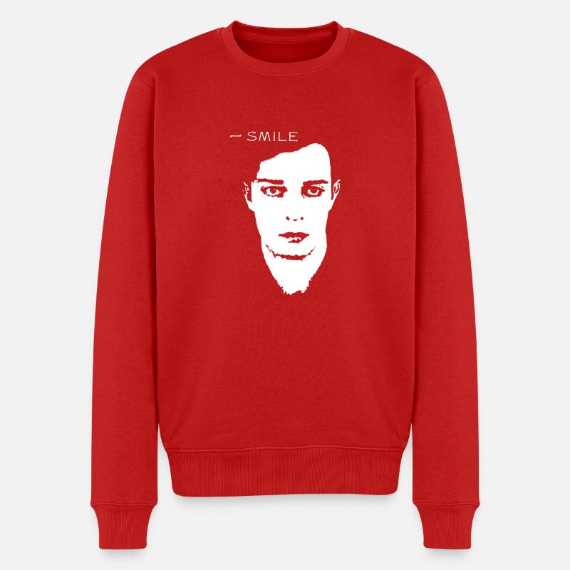BUSTER_KEATON_SMILE - Männer Premium Bio Pullover - Rot