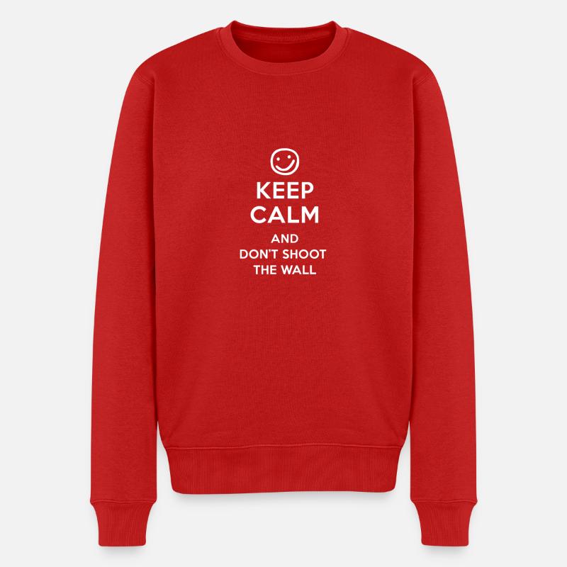 Keep Calm And Don't Shoot - Männer Premium Bio Pullover - Rot