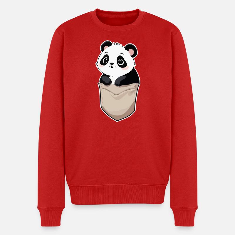 Panda mignon dans la poche - Pull Premium bio Homme - rouge