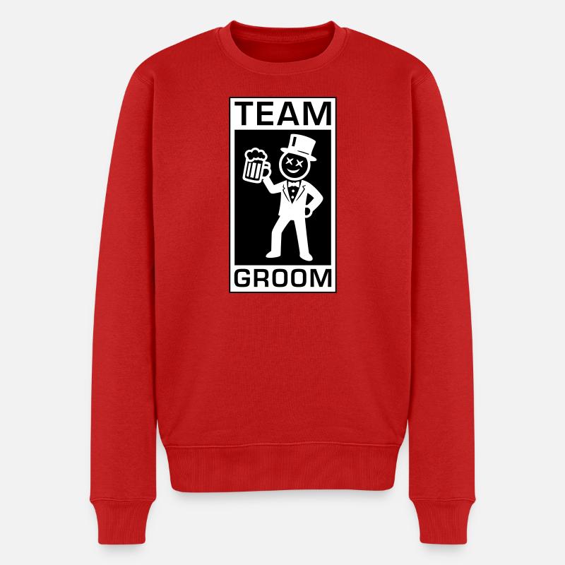 Team Groom Bräutigam - Männer Premium Bio Pullover - Rot