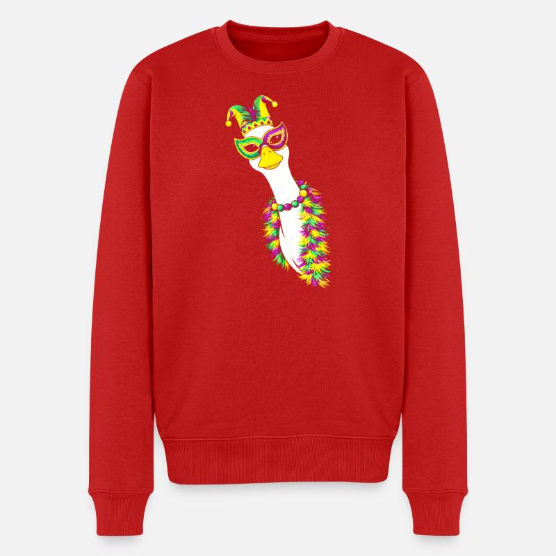 Karneval Vogel Maske - Männer Premium Bio Pullover - Rot